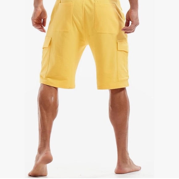 Mens Cargo Shorts Cotton Casual Lounge Shorts Elastic Waist Workout Shorts XL - Picture 4 of 7